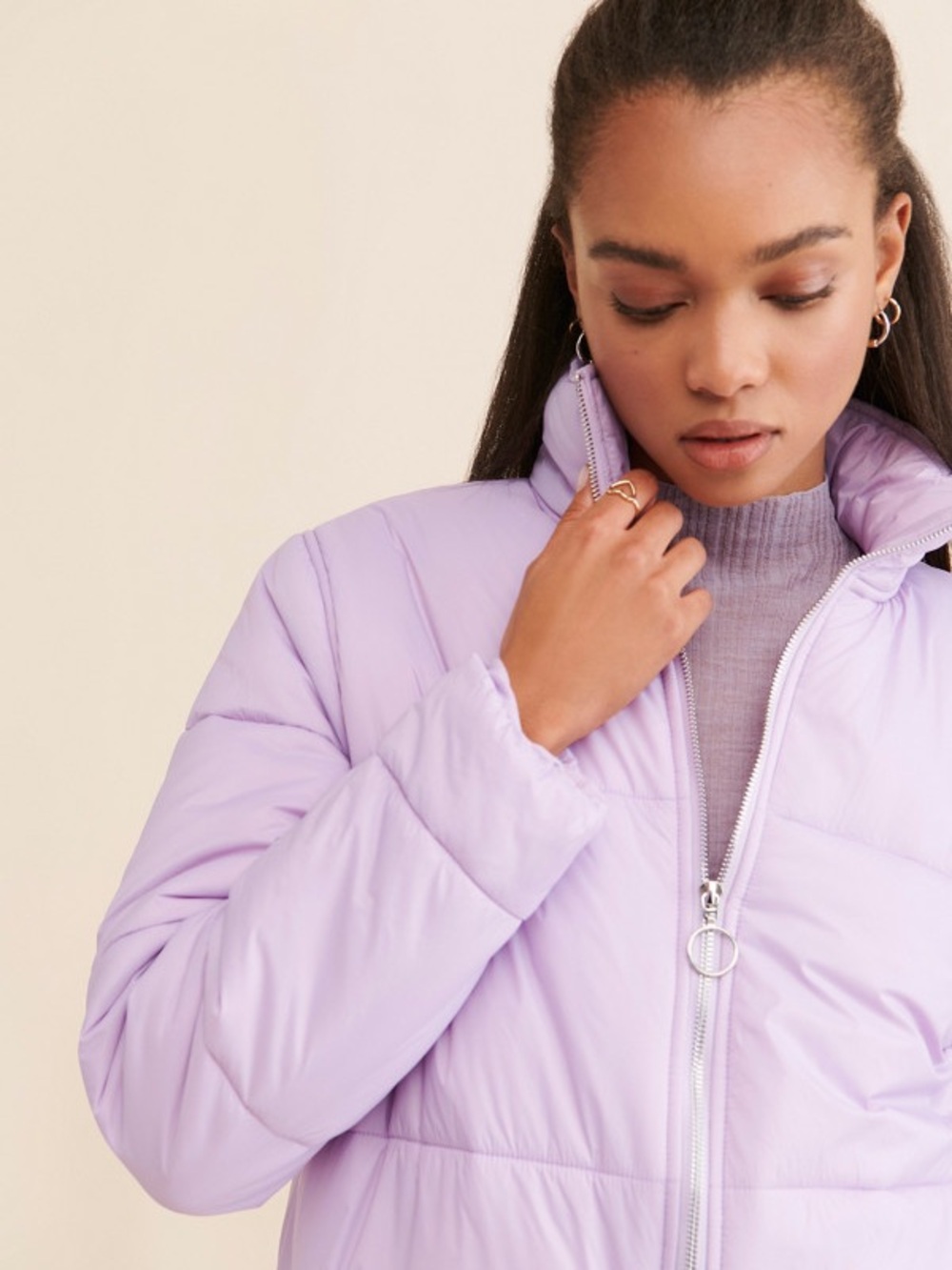 Nuuly x Show Me Your Mumu Snowbird Cropped Puffer Jacket - Lavender - Picture 3 of 4